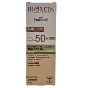 ضد آفتاب bioxcin مناسب پوست چرب دارای رنگ دانه
